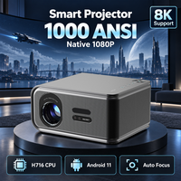 Intelligenter Projektor Native 1080P HD 4K Android WLAN Autofokus Auto-Keystone Korrektur Projektoren Präsentationsgeräte DVB-T2 Digital-TV