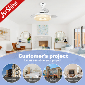 1stshine Ventilateur de plafond LED 36 pouces Chambre à coucher Économiseur d'espace Ventilateur de plafond blanc avec lumière et télécommande - Product Image 4