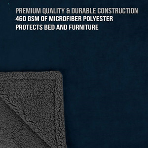 Waterproof <strong>Dog</strong> Blanket for Bed Couch <strong>Sofa</strong> <strong>Cover</strong> for Large <strong>Dogs</strong> Sherpa Fleece Pet Blanket Reversible Microfiber - Product Image 5