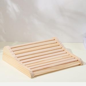Almohada de madera para sauna, color madera natural, ventilación para sala de vapor y baño, estilo minimalista, pieza única - Product Image 2