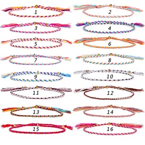 Hand Wrijf Draad Armbanden Tibetaanse Stijl Katoenen Koord Koperen Kraal Kwast Draagriem Verstelbare Love Bean Armband