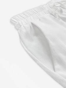 <span class=keywords><strong>Pantalon</strong></span> droit blanc extensible pour <span class=keywords><strong>femme</strong></span>, <span class=keywords><strong>coupe</strong></span> décontractée, neuf fentes, tendance et confortable pour l'été - Product Image 4