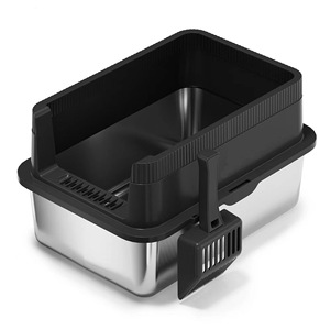 Cat <b>Litter</b> <b>Box</b> Rectangle Metal Plastic Semi Enclosed Splash Proof Extra <b>Large</b> For Cats - Product Image 4
