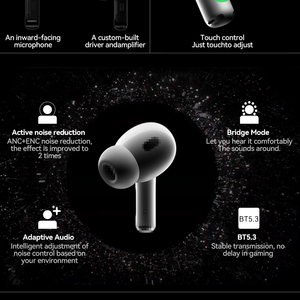 אוזניות modorwy tws אוזניות anc + enc הפחתת רעש חכמה 10 מ "מ כונן דינמי יחידת bt5.3 חיבור אלחוטי - Product Image 4