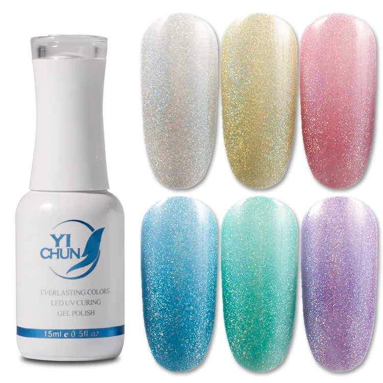 15 ML kokusuz özel özel etiket tırnak malzemeleri Aurora kozmetik holografik Glitter Led UV jel lehçe