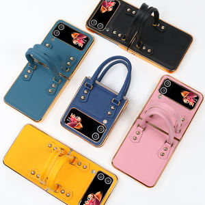 Funda de teléfono de cuero de lujo VIETAO para Samsung para Galaxy <span class=keywords><strong>ZFlip</strong></span> 4/3, funda de mano con anillo, correa de cinta, pantalla plegable electrochapada - Product Image 1