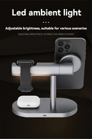 Chargeur sans fil 25W avec amortissement magnétique, support de téléphone rotatif en aluminium, support de charge pour montre et écouteurs sans fil