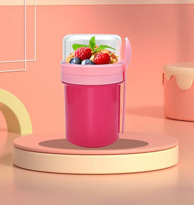 Vasos portátiles al por mayor para yogur y parfait con tapas y cucharas para desayuno, cereales, avena remojada, aderezos para ensaladas y almacenamiento de alimentos - Product Image 6