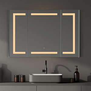 <span class=keywords><strong>Armoire</strong></span> de toilette intelligente LED moderne en acier inoxydable pour hôtel avec miroir et vasque, indice de protection IP44, garantie de 2 ans, solution pour projets - Product Image 5