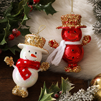 Décorations de Noël Pendentifs Bonhomme de Neige Scintillants pour Arbre de Noël, Décorations de Fête pour la Maison et les Fêtes de Fin d'Année