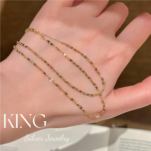 Collar de Plata de Ley con Baño de Oro y Figura de Mariposa con Cadena en Forma de Ocho, Joyería King Silver, Moda Femenina para Uso Diario - Product Image 2