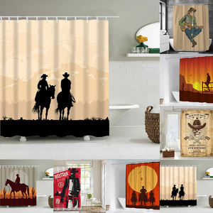 Cortina de ducha estilo Cowboy occidental, accesorios de baño Estilo Vintage <span class=keywords><strong>primitivo</strong></span> americano - Product Image 2