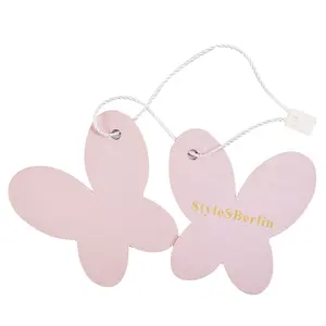 Butterfly Shape Hang Tag Different Shapes Garment Hang Tag Custom Paper Tags With Own Logo Special Crafts Printing Hang Tags