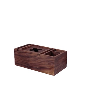 En stock : Boîte à mouchoirs en bois de noyer noir avec compartiments, boîte de rangement pour télécommandes, nouveau style chinois pour salon - Product Image 2