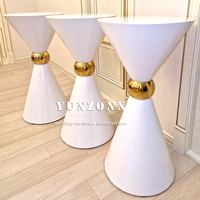 Table de bar noire en acier inoxydable au design moderne pour salle d'hôtel de mariage Tabouret de bar rond pour fête et événement pour anniversaire