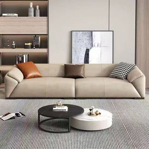 Canapé de salon de style italien, trois places, moderne, minimaliste, tissu technologique, rembourré, pour usage domestique - Product Image 1