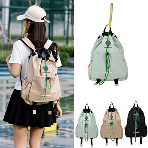 <b>Drawstring</b> <b>Backpack</b> Lightweight Unisex Outdoor Sports Hiking College Student Bag Portable Solid Color Contrasting Stitching - Product Image 1
