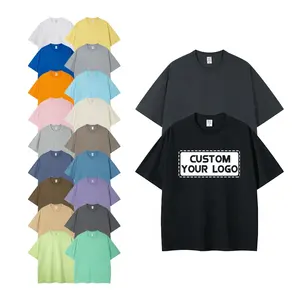 2023 Custom Mens 100% Cotton Oversized T Shirt Puff Printing Logo Unisex Plus Size Blank Short Sleeve Tee Tshirt For Men Women