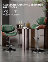 Chaise de bar en cuir réglable sur mesure avec pieds en acier pour cuisine, salle à manger ou comptoir de bar rotatif de centre commercial