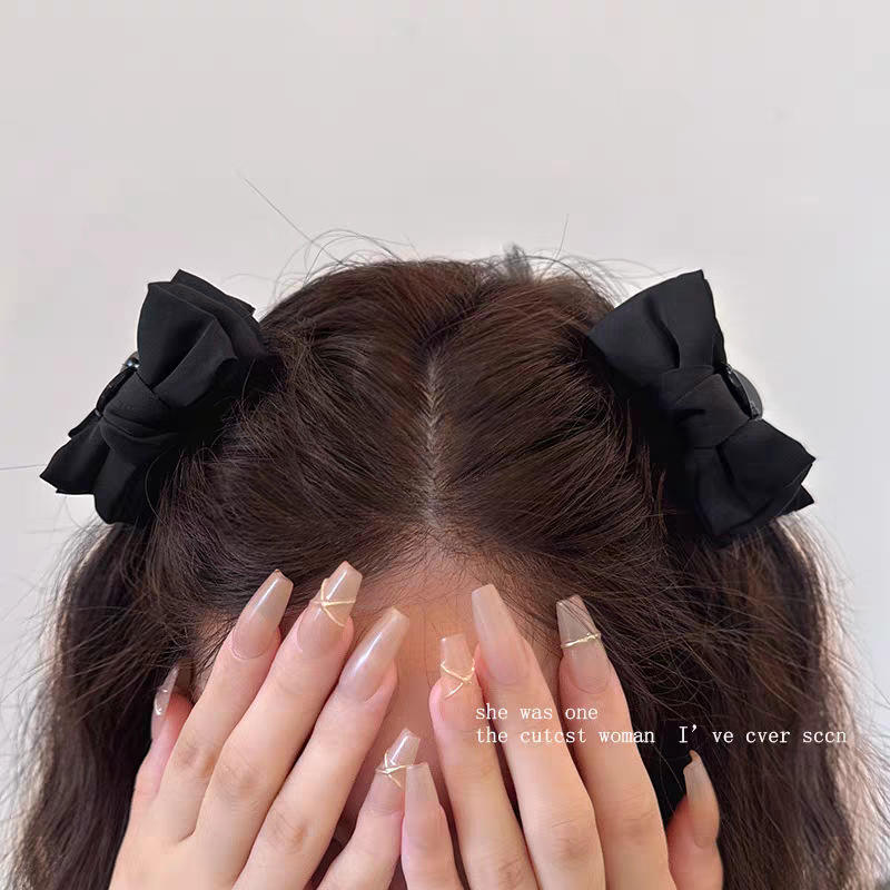 6 pinces à nœud noir - 4 cm - deux