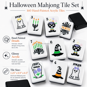 Wholesale Custom <strong>Hocus</strong> <strong>Pocus</strong> Halloween Acrylic Mahjong Tiles Set American Mah Jongg Holiday Gift <strong>Game</strong> - Product Image 4