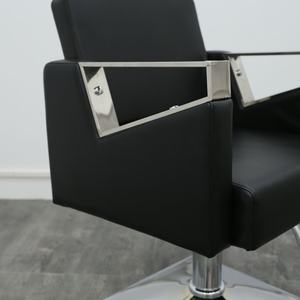 China Modern <b>High</b> Quality Hairsalon Stylist <b>Chair</b> <b>Black</b> Barber Shop Waiting <b>Chairs</b> Makeup <b>Chair</b> for Beauty Salon - Product Image 5