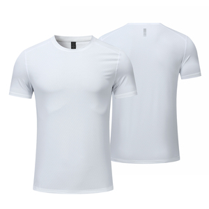 T-shirts d'entraînement pour hommes 100% polyester Dry Fit, couleur unie, élastiques, vêtements d'extérieur pour hommes, séchage rapide - Product Image 5