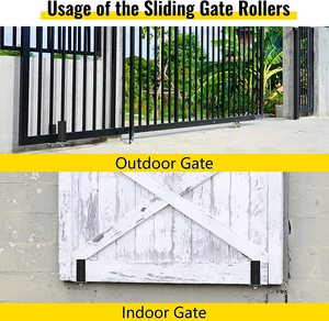 Con Lăn Dẫn Hướng Cổng Trượt 6 "Con Lăn Nylon Màu Đen Hướng Dẫn Cổng Trượt Sơn Kẽm Màu Với Giá Đỡ Hình Chữ L - Product Image 2