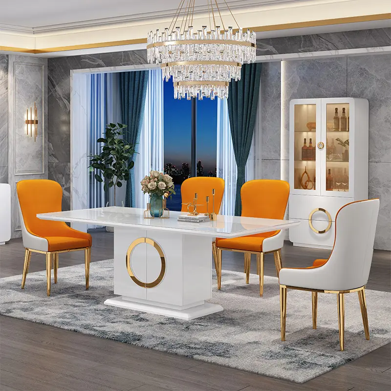 Customize luxury seater italian farmhouse dining table chairs glass dinning table and chair set with review of 6 8 10 chairs
