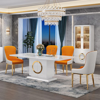 Ensemble de table et de chaises de salle à manger de style fermier italien carré de luxe sur mesure avec avis sur 6, 8 ou 10 chaises