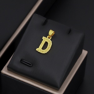 Jxx Wholesale 24K <b>Gold</b> Plated Charms Custom Vintage <b>Letter</b> Copper Jewelry Pendant DIY Accessory Zircon Party Gift Necklace - Product Image 4
