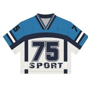 Camisetas de Fútbol Americano Clásicas Personalizadas para Fabricantes, Transpirables, con Malla y Estampado por Transferencia Térmica, Camisetas Cortas para Equipos de Fútbol Callejero - Product Image 1