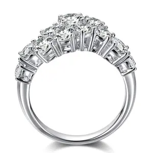Goldstones Custom Luxury 9K 14K 18K 12pcs Totall 2.2CT Round Cut Moissanite Ring Wedding Ring