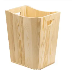 Solid wood trash can without lid