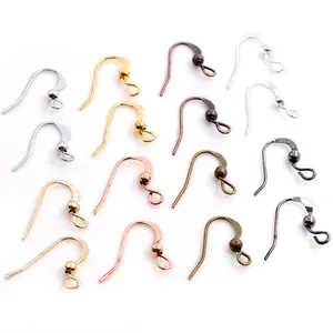 Acessórios de ganchos de brincos 19x18mm, ganchos de bronze com fechos e ganchos para fazer joias, acessórios de joias de bronze faça você mesmo com 100 peças/lote