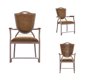 Chaise de salle à manger moderne de haute qualité, empilable avec structure en métal et accoudoirs, durable - Product Image 1