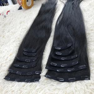 Venta al por mayor 100% extensión de cabello virgen SDD máquina recta natural de lujo doble trama Clip-In cabello humano vietnamita todos los colores - Product Image 2