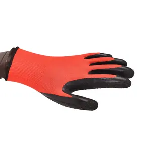 Großhandel Custom Protective Arbeits handschuhe Männer Wasserdichte Crinkle Durable Garden Latex Sicherheits handschuhe für den Bau