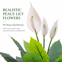 Spathiphyllum artificiel avec têtes de fleurs, plante en pot artificielle, fleurs tropicales, centres de table, accessoires de jardin, designs personnalisés