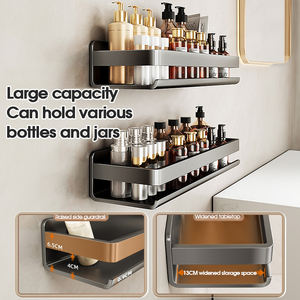 Mensola <span class=keywords><strong>Angolare</strong></span> <span class=keywords><strong>per</strong></span> <span class=keywords><strong>Doccia</strong></span> Autoadesiva Moderna e Resistente in Acciaio Inox Nero Opaco Portaoggetti da Parete <span class=keywords><strong>per</strong></span> Bagno <span class=keywords><strong>Porta</strong></span> <span class=keywords><strong>Shampoo</strong></span> - Product Image 2