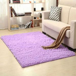 Gray Plush Velvet Rug Living Room Bedroom Floor Fluffy Mats Anti-slip <b>Washable</b> Customized Size Home Decor Soft Kids Room - Product Image 1