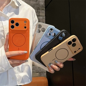 Funda de Cuero Magnética Delgada de Color Sólido con Orificio de Precisión para iPhone 11 12 13 14 15 16 17 Air 17 Pro Max 16e - Product Image 3