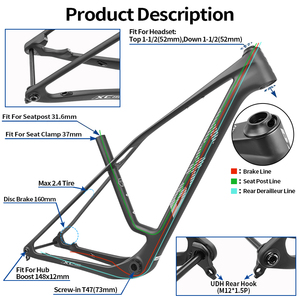 เฟรมจักรยานเสือภูเขา BXT 29er คาร์บอน T1000 รุ่นใหม่ ปี 2026 ขนาด T47(73 มม.) 148x12 รุ่น-086 - Product Image 3