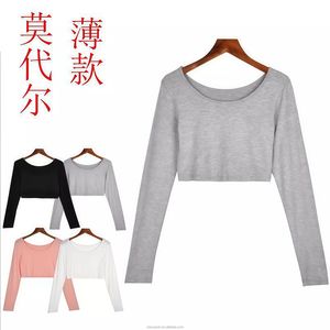 T-shirt respirant à manches longues pour l'été 2025 – Top court classique transparent en maille ajusté et tendance - Product Image 5