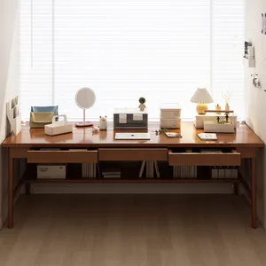 Cina all'ingrosso vendita calda mobili per ufficio in legno massello scrivania per computer tavolo da scrittura semplice con gambe tavolo da disegno con cassetti