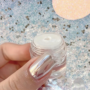 Ngọc Trai Trắng Chrome Nail bột lung linh Bạc Ánh Trăng hiệu ứng gương sắc tố cho Acrylic Nail Art - Product Image 1