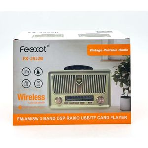 Radio Vintage con Perilla Grande, Altavoz Inalámbrico BT FEEXOT FX-2522B, Radio de 3 Bandas, Carga Tipo-C, 18650 - Product Image 6