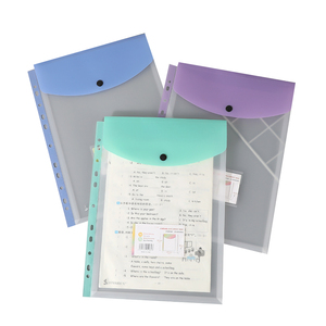 Rõ ràng nhựa trong suốt <span class=keywords><strong>A4</strong></span> tài liệu phong bì phong cách mới dọc PP thư mục nút đóng cửa thuận tiện tập tin túi cho nộp hồ sơ - Product Image 6