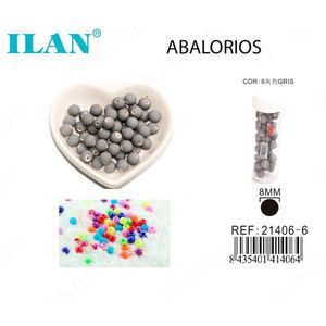 Perline Rotonde Grigie ILAN da 8mm per Creazione di Gioielli - Product Image 1