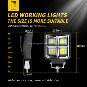Piezas automotrices, foco <span class=keywords><strong>Led</strong></span> para coche, Luz antiniebla <span class=keywords><strong>de</strong></span> conducción <span class=keywords><strong>de</strong></span> 12V, 4 pulgadas, 48leds, 144W, luz <span class=keywords><strong>de</strong></span> trabajo <span class=keywords><strong>LED</strong></span> cuadrada para coche, luces para <span class=keywords><strong>autos</strong></span> - Product Image 6